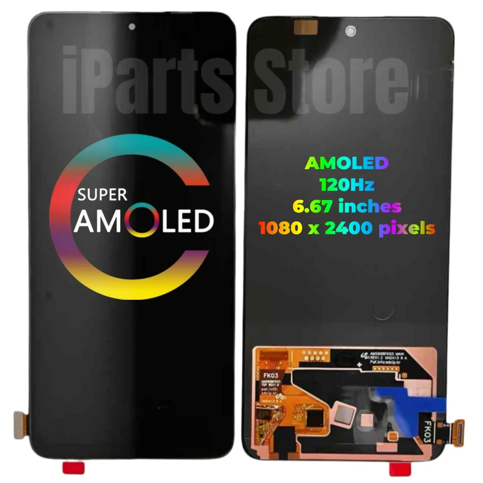 iParts Replacement New Display For Oppo Reno12 F Reno 12F 5G CPH2637 4G CPH2687 AMOLED Touch Screen Assembly Ori Repair Parts