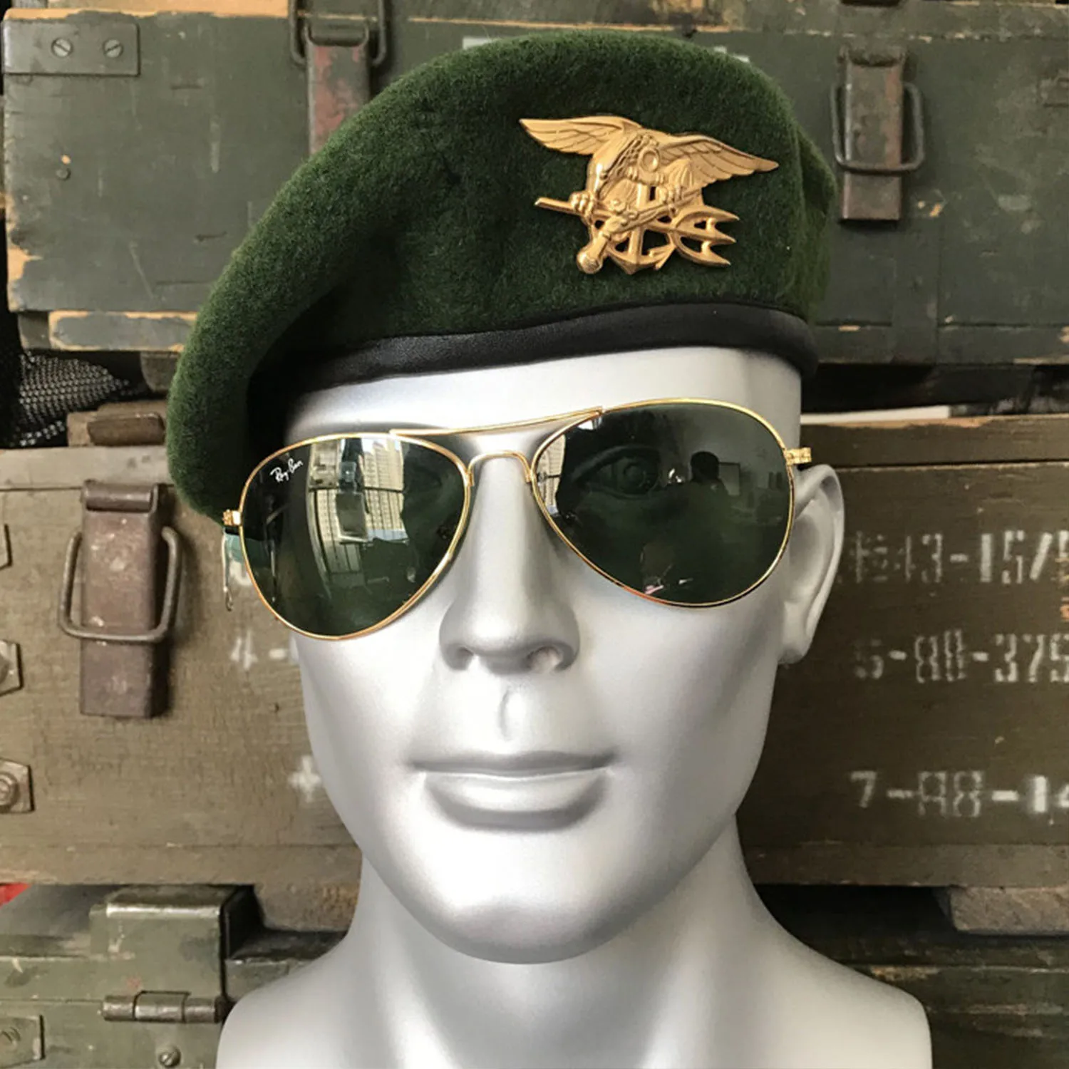 米軍グリーンベレー帽ウール軍事帽子特殊部隊戦術キャップ男性警備員制服アクセサリーエアガン帽子