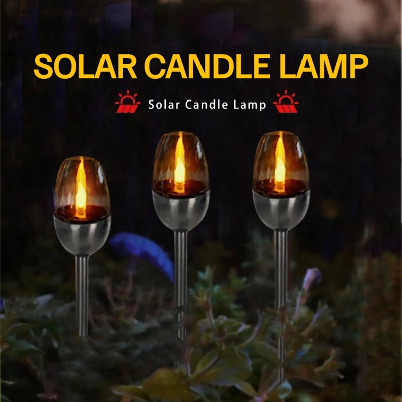 

LED Outdoor Candle Solar Light Lighting Control Waterproof Country House Landscape Lights Path Yard Lawn Garden Decoration Lamp