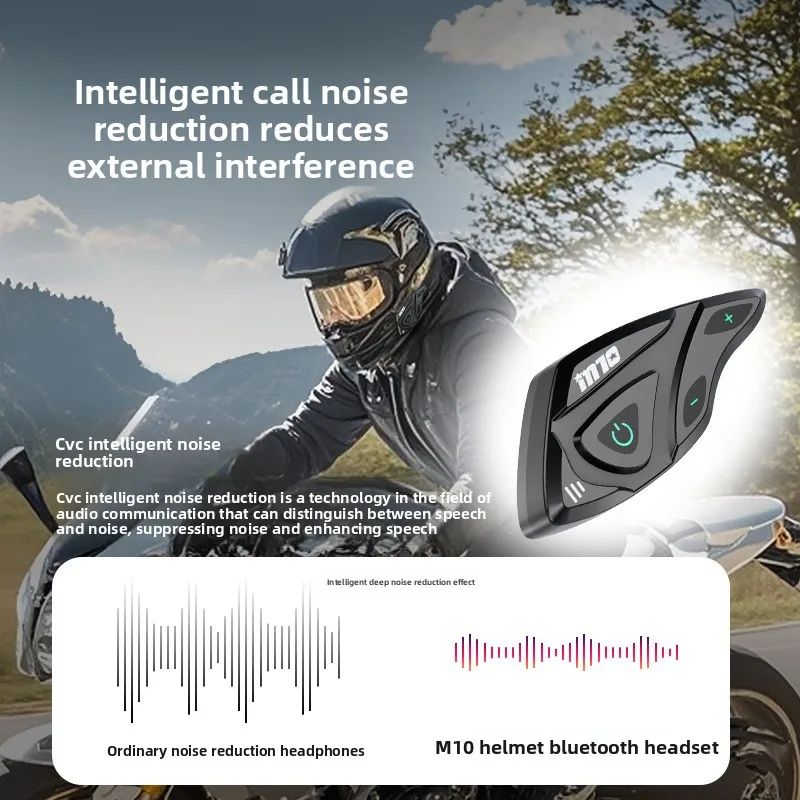 

Waterproof T2 Bluetooth Intercom Helmet Headset, High Definition Call Intercom Equipment for Motorcycle Riding