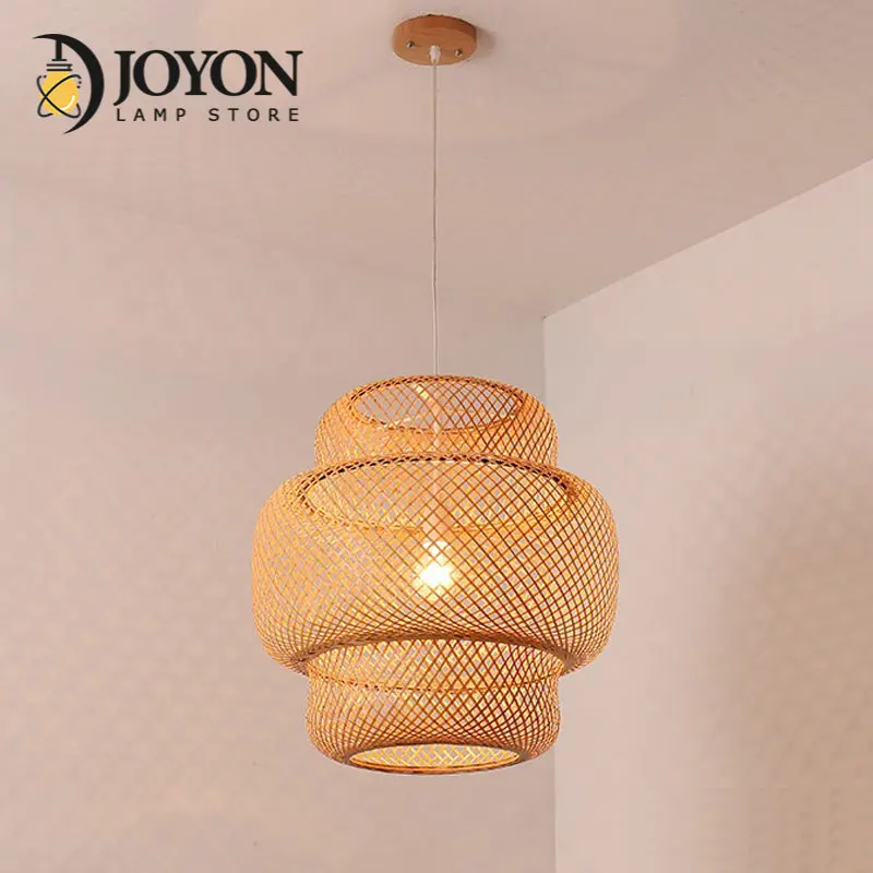 

Modern Bamboo Hand Woven Bamboo Art Chandelier Dining Rroom Bamboo Lantern Chandelier Bedroom Dining Room Lamp