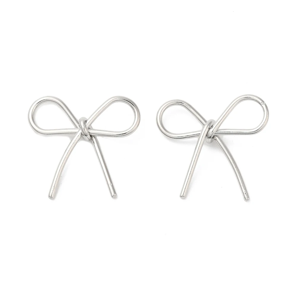 

20Pcs Bowknot Pendants 304 Stainless Steel Mini Cute Bow Dangle Charms for DIY Craft Earring Necklace Jewelry Making 19x21x4.5mm