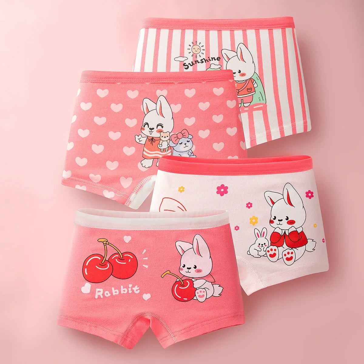 4pcs Girls Cartoon Boxes Children Cotton Underwear Cute Cartoon Panties Kids Short Panties Girl Underpants Briefs