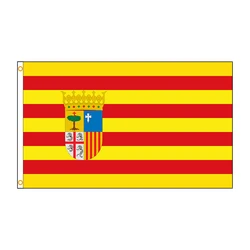 90x150cm Aragon Flag Autonomous Regions of Spain Banner Decoration FLAGLAND