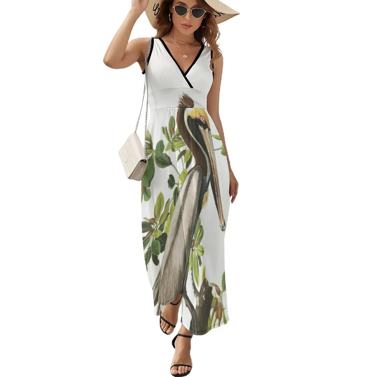 

Brown Pelican - John James Audubon Sleeveless Dress women's evening dress 2024 dresses summer woman 2024 Party dresses for women