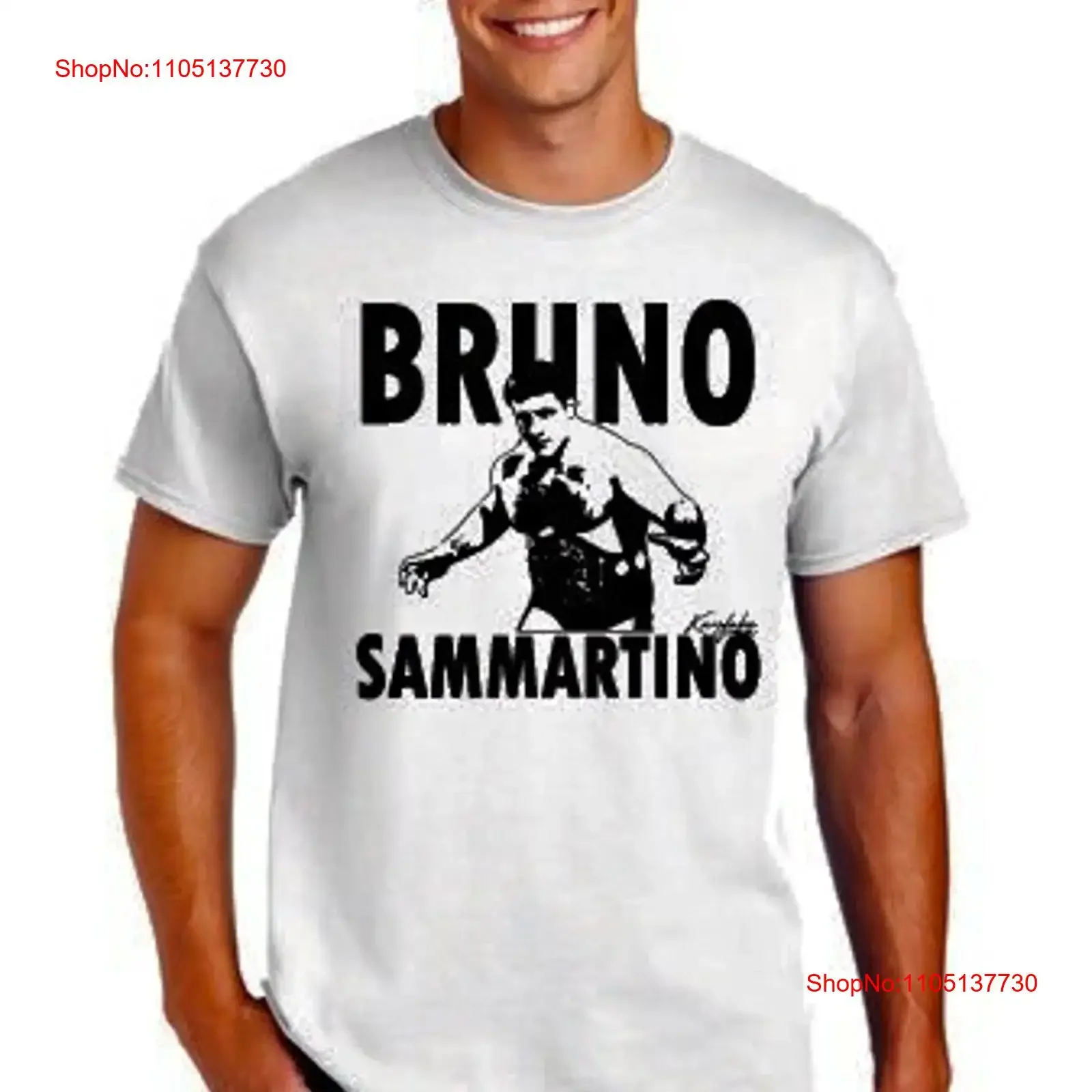 Bruno Sammartino camiseta nueva blanca grande vintage lavada Casual ligeramente streetwear moda versátil elegante estirado