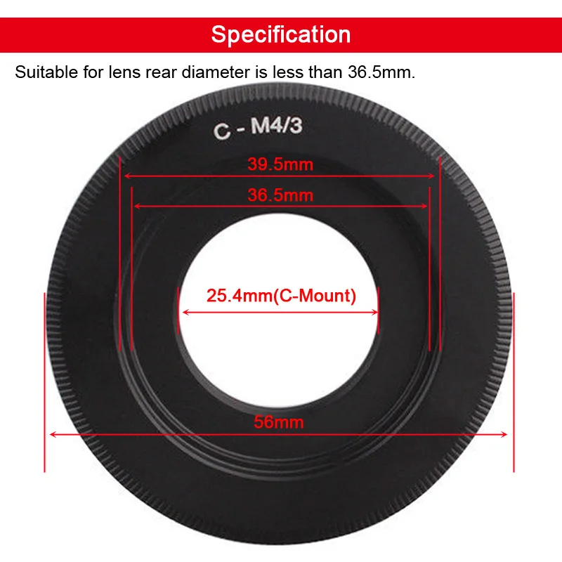 C-M43 Adapter For C mount CCTV Lens to Micro 4/3 M4/3 M43 Olympus Panasonic Camera E-PL5 E-M10 DMC-GH4 DMC-GF5 GF6