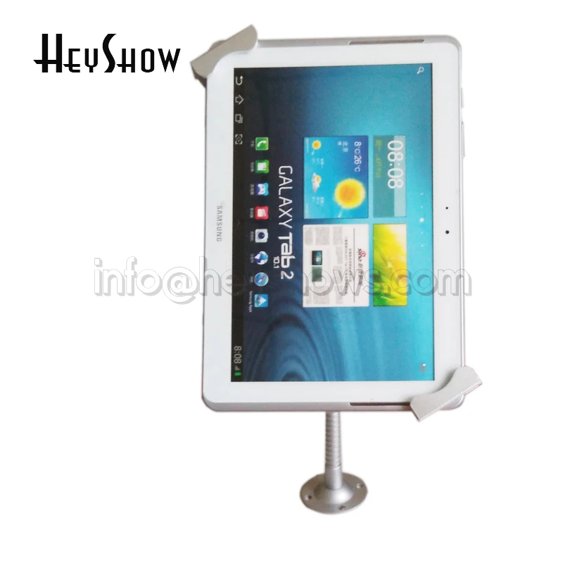 Flexible Metal Tablet Security Stand Base Wall Desk Mount Display Holder for iPad Lock Enclosure For 7-10.5\