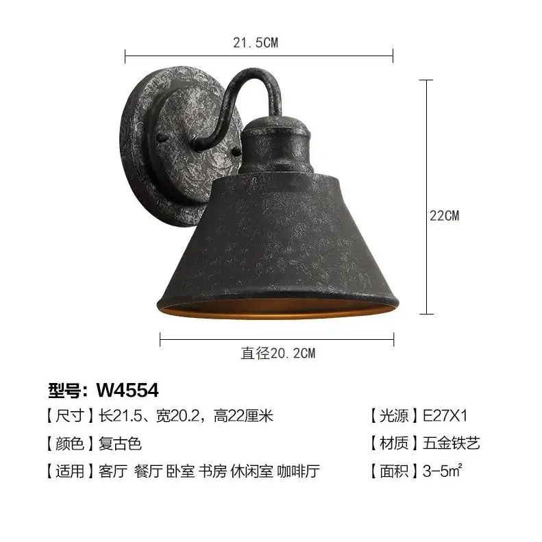 American Vintage Wall Lamp for Living Room Dining Room Bedroom Aisle Entrance Wall Lamp Suitable for E27 and E26 Bulbs