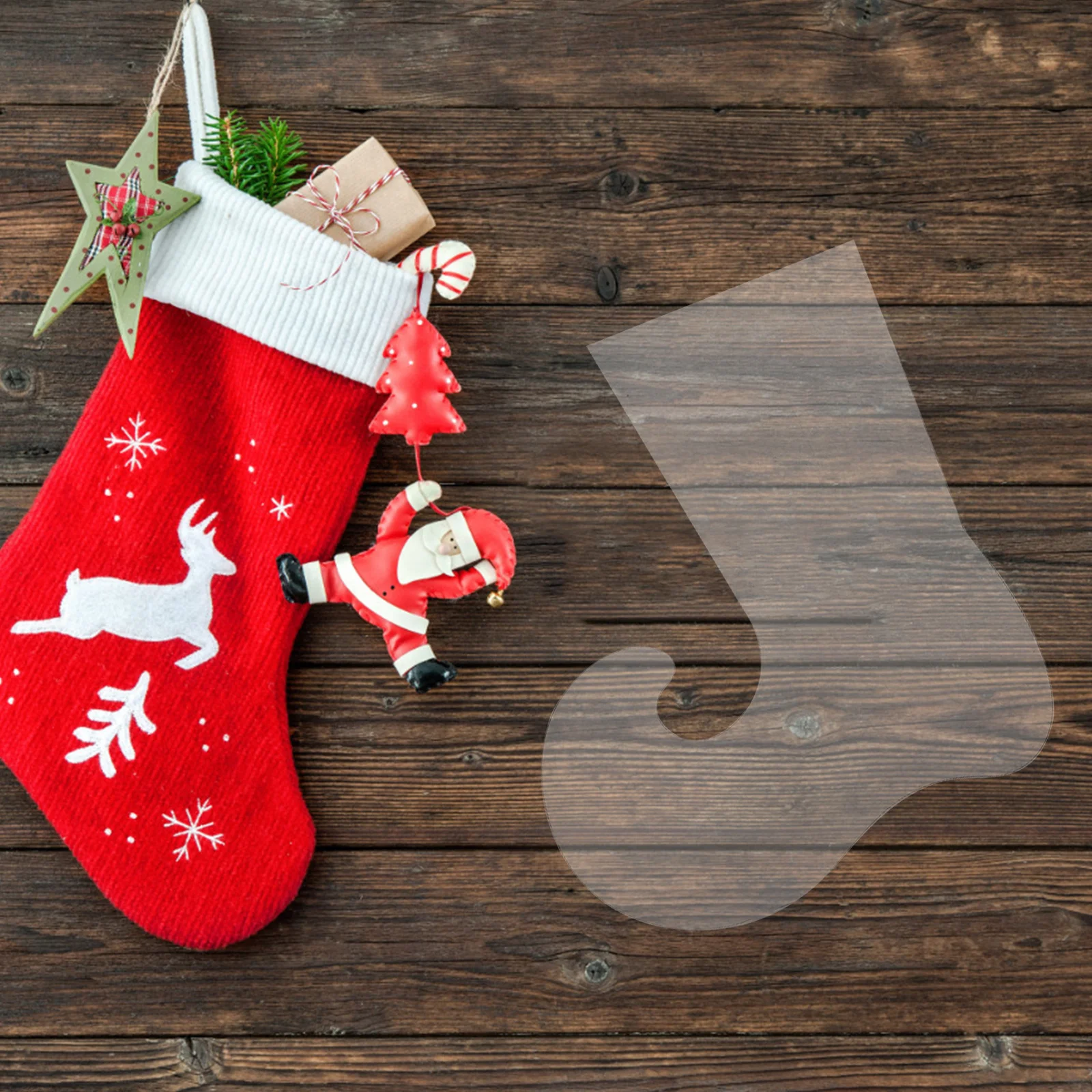

3Pcs Christmas Stocking Template Quilting Ruler Acrylic DIY Sewing Patchwork Supplies Elf Stocking Craft Decoration