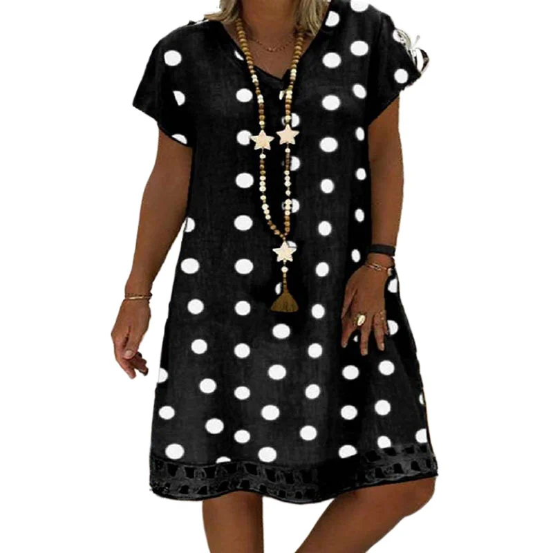 

Dresses For Women 2024 Wedding Guest Europe And The United States Women'S Dress Fashion Wave Point Short Ropa Para Mujer