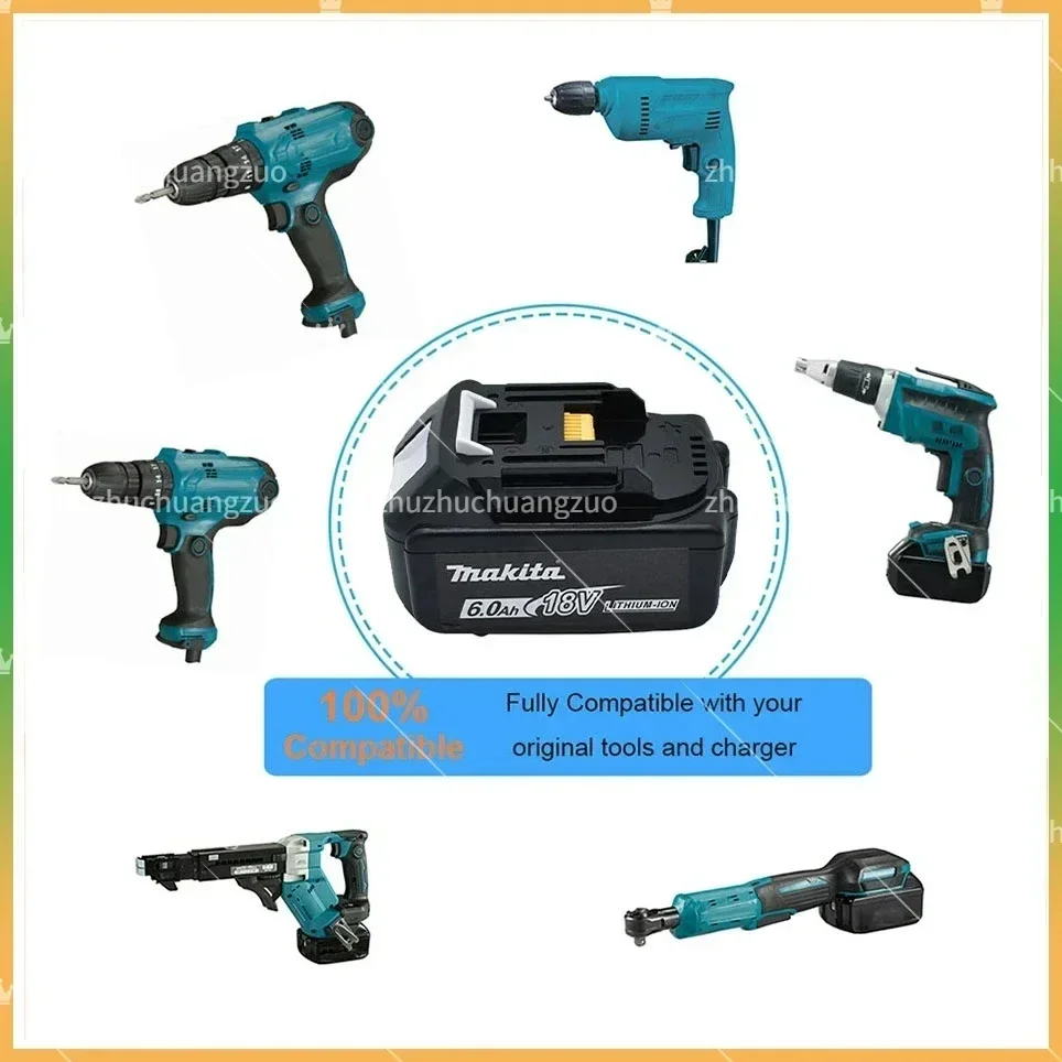 100% Оригинальный Makita 6Ah/5Ah/3Ah для Makita 18V аккумулятор BL1840 BL1830B BL1850B BL1850 BL1860 BL1815 сменный литиевый аккумулятор