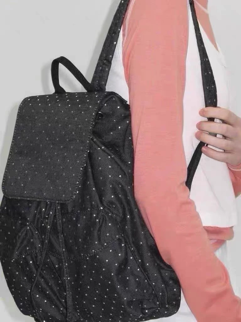 

2025 New Retro Korean Sle Polka Dot Star Large Capaci Casual Bapa Commuter oulder Bag for Youth Leisure Nylon Bag