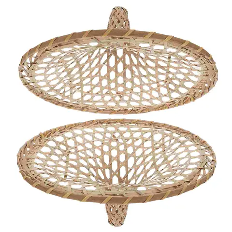 전등갓 비치 모자 장식 대나무 자연 할로우 아웃 직조 무대 소품, 남자 라이트 커버, 2 개