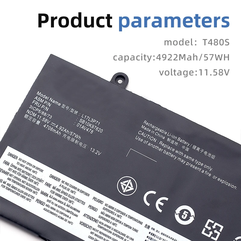 Suozhan แบตเตอรี่ L17L3P71 L17M3P71 SB10K97622 01AV480แท้ใหม่สำหรับ Lenovo ThinkPad T480S 01AV478 01AV479 L17M3P72 SB10K97621