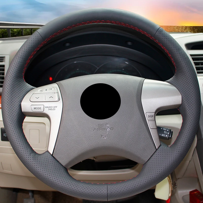 

Custom Auto Braid On The Steering Wheel Cover for Toyota Highlander Camry Isis Mark X Zio Premio Noah Voxy Previa DIY Car Covers