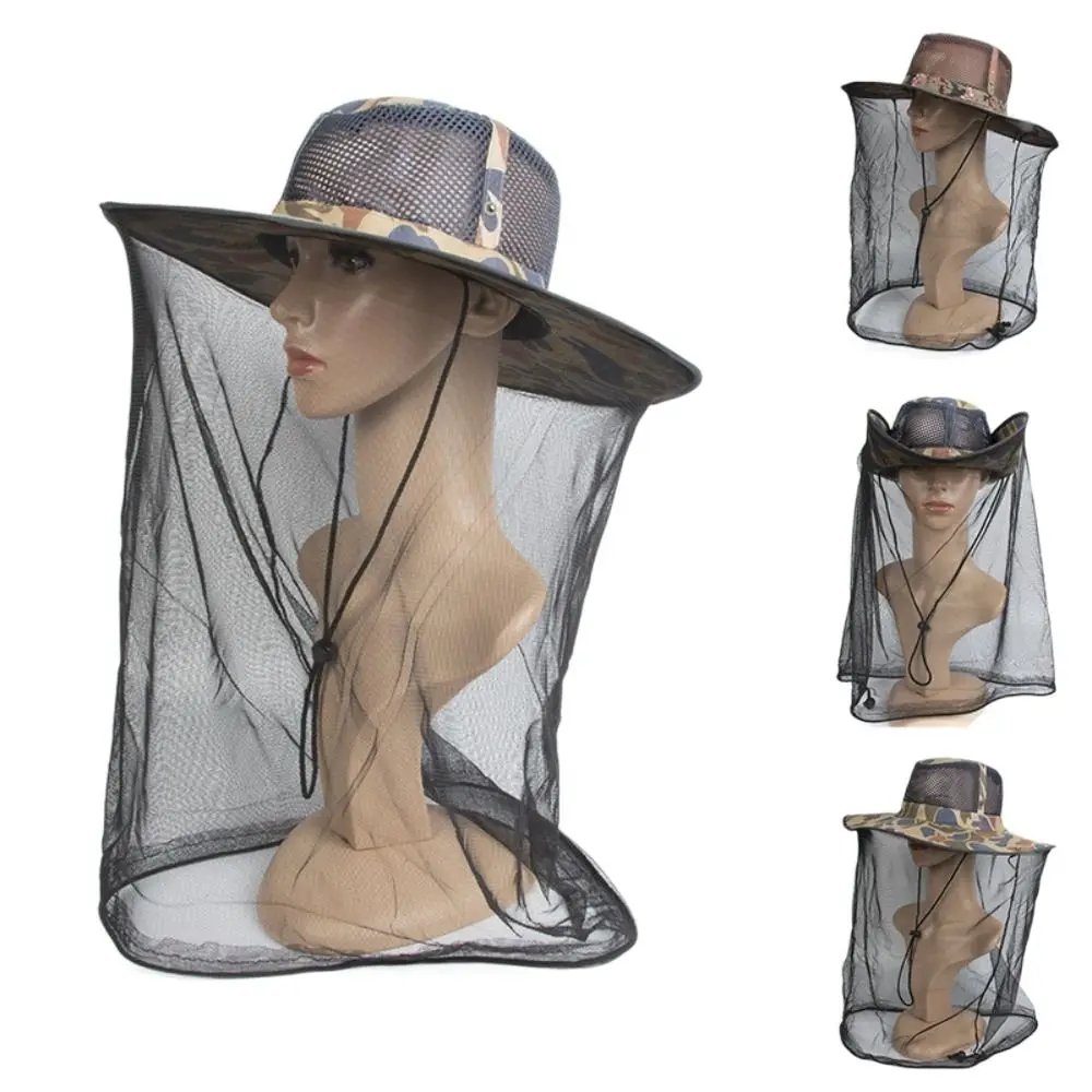 Face Protector Bee Keeping Protective Outdoor Equipment Insect Mesh Hat Anti Bee Hat Mosquito Net Hat Outdoor Fishing Sun Cap