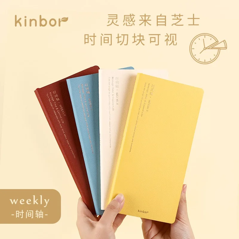 

Kinbor Timeline Weekly Plan Notebook PU Hand Book Todolist Efficiency Manual Daily Agenda Notepads And Journals Student Books