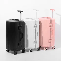 Round Fashion Suitcase Aluminum Frame 20-inch Carrier 24'' Individuality Trolley Case Cabin Suitcase Travel Bag with Wheels