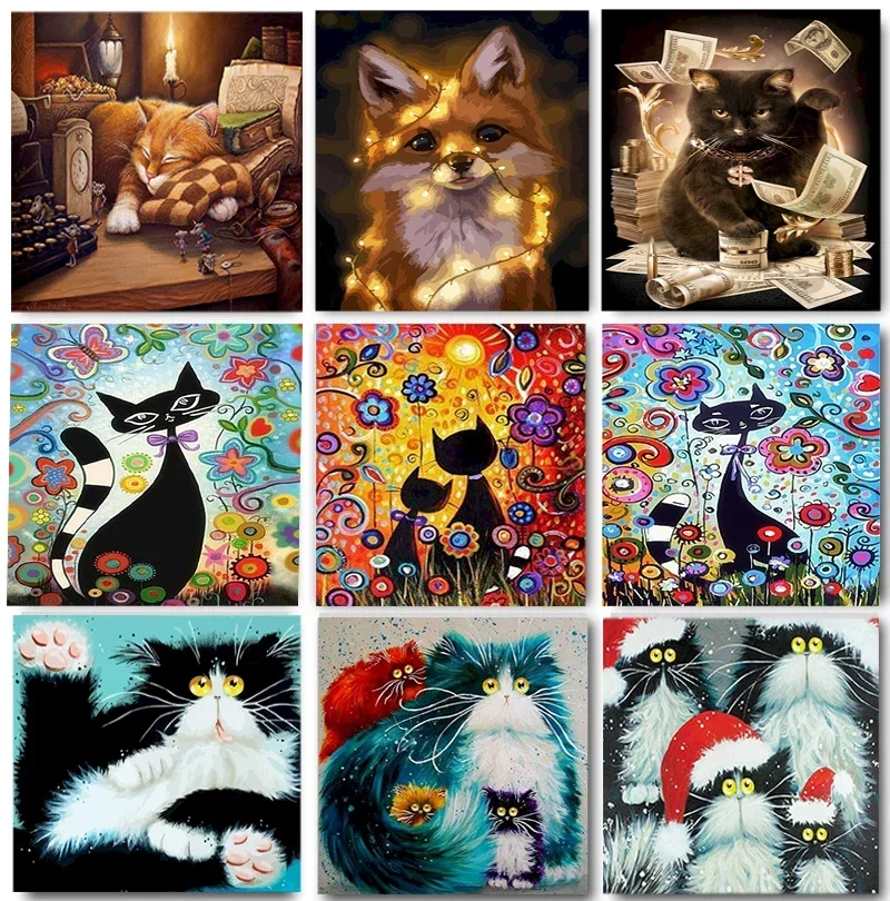 

615089 Picture By Number Animal Canvas DIY Craft Kits For Adults Frame Acrylic Paint Coloring Painting By Number Wall Art Decor