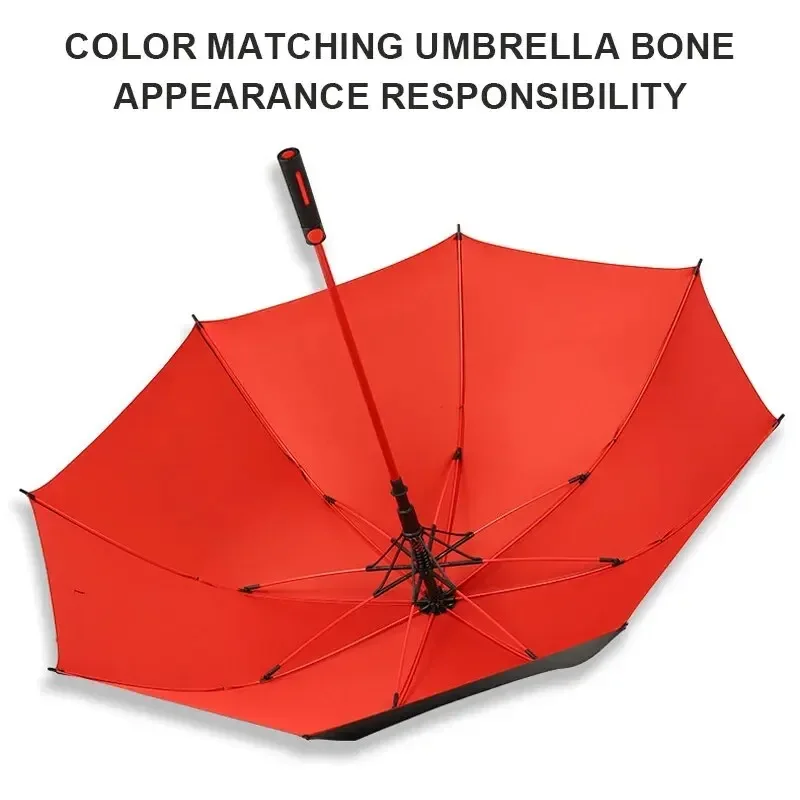 1Pc Large Umbrella, Two-Color Sturdy Vinyl Umbrella Inside and Outside, Large Wind-Resistant and Rain-Proof Business Umbrella