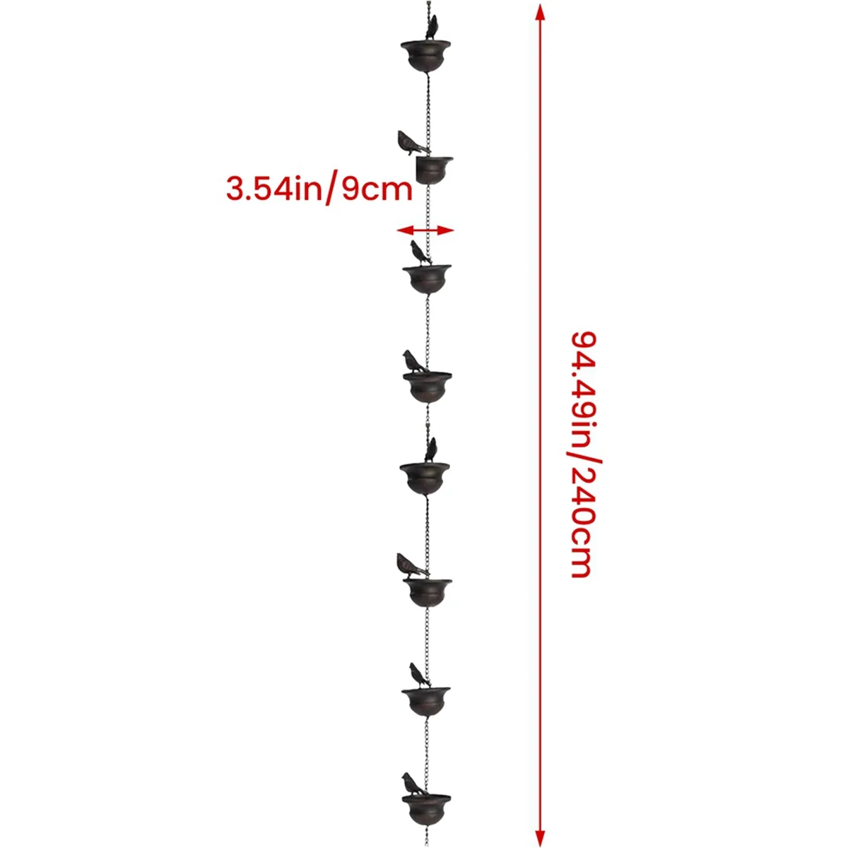 Цепь от дождя для птиц, декоративная металлическая цепочка для сбора дождевой воды, открытый сад