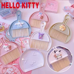 Sanrio Hello Kitty Mymelody Desktop Broom Dustpan Set Cartoon Kawaii Computer Keyboard Cleaning Debris Brush Mini Small Swipe