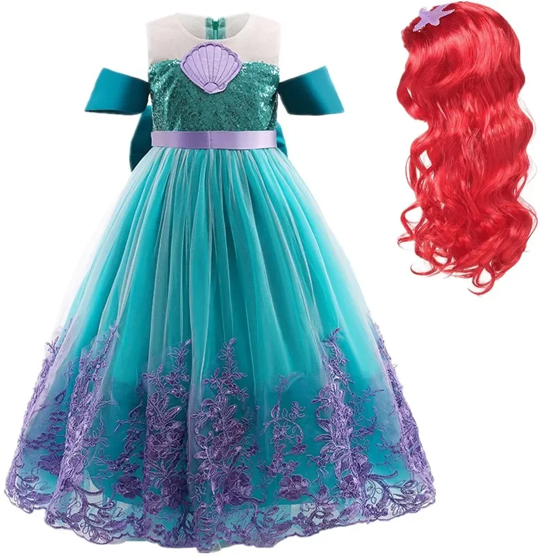 Costume da sirena fantasia per ragazze Cosplay Ariel Princess Birthday Princess Girl Dress Halloween Carnival Party Mermaids Dresses