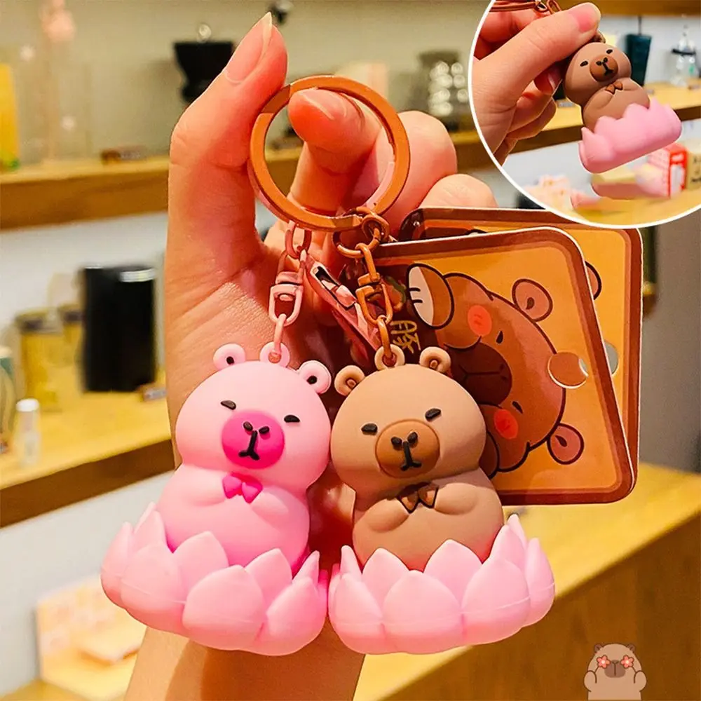 Cute Kawaii Capybara Keychain Cartoon Aqua Dolphin Pendant Creative Car Decoration