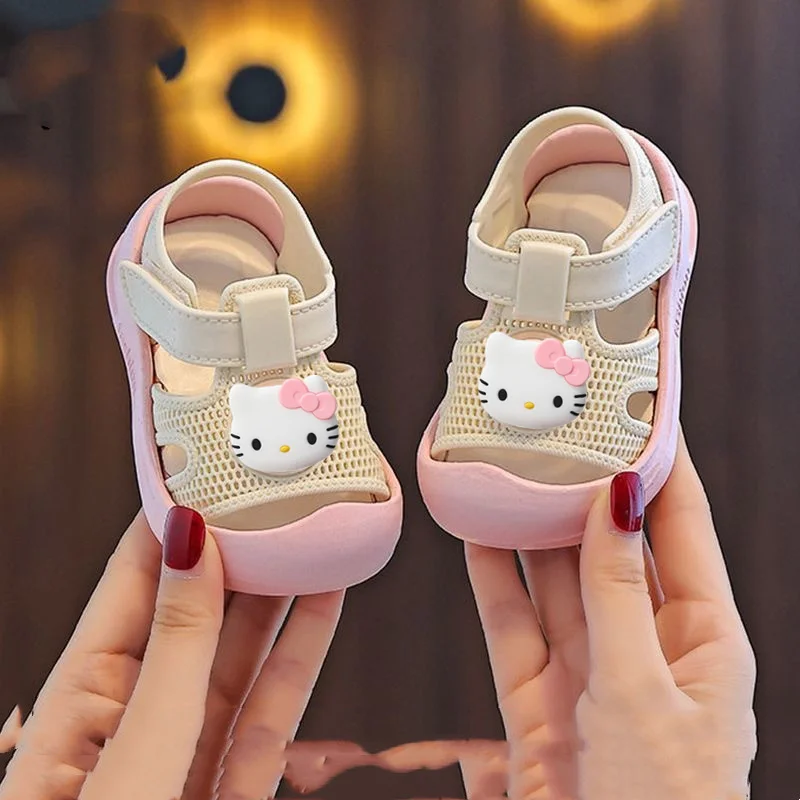 

Sanrio hello kitty baby toddler shoes cute cartoon children head sandals soft soles non-slip beach shoes casual shoes boys girls