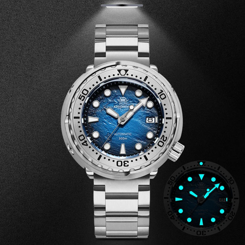 

ADDIESDIVE Japan NH35A Dive Watch AD2509 300M Waterproof Sapphire Glass Luminous BGW9 Screw Down Crown Stainless Steel Case