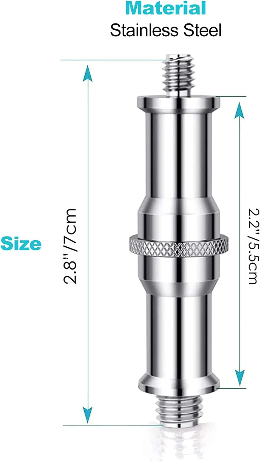 1/4 3/8 Spigot Stud adattatore maschio vite per fotocamera in metallo attrezzo manuale per fotografia per ombrello Flash Light treppiede accessorio per Studio fotografico