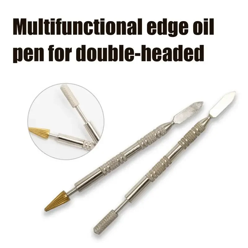 Herramienta para manualidades de cuero, doble cabezal, borde, pegado al óleo, tinte, pluma de pintura, aplicador, palo, rodillo de pintura rápido, herramienta, acabado de cinturón hecho a mano
