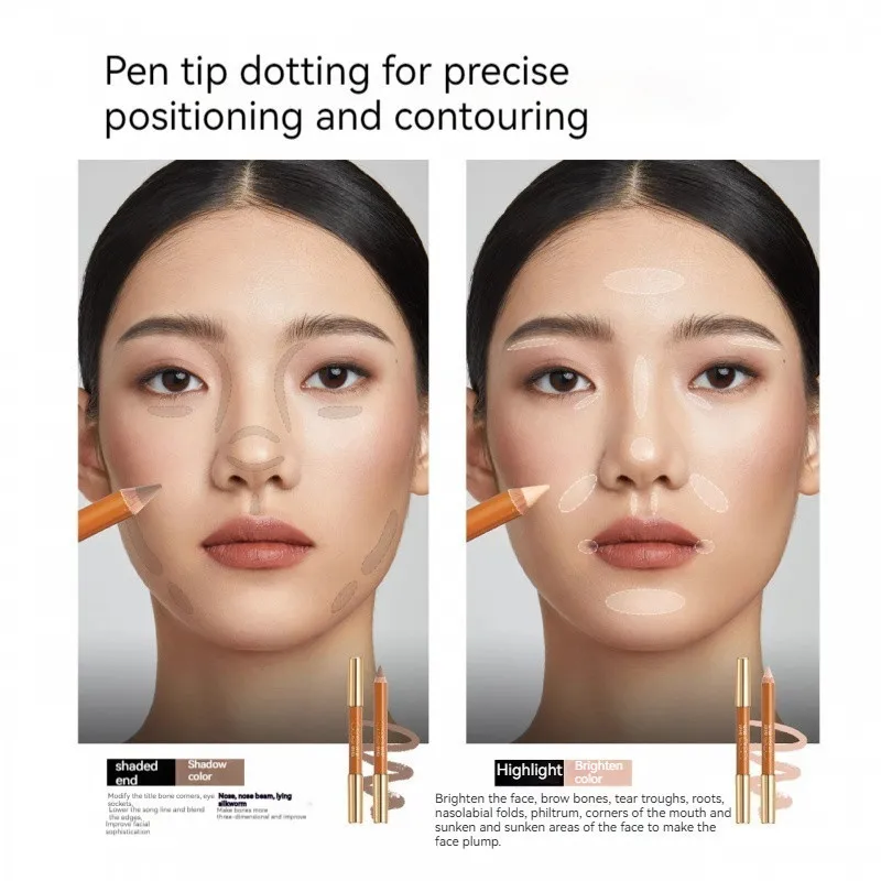 OUTOFOFFICE Double-ended Shadow Pencil Grooming Crayon Refractive Light Shadow Contour Highlighter OOO Original Makeup Cosmetics