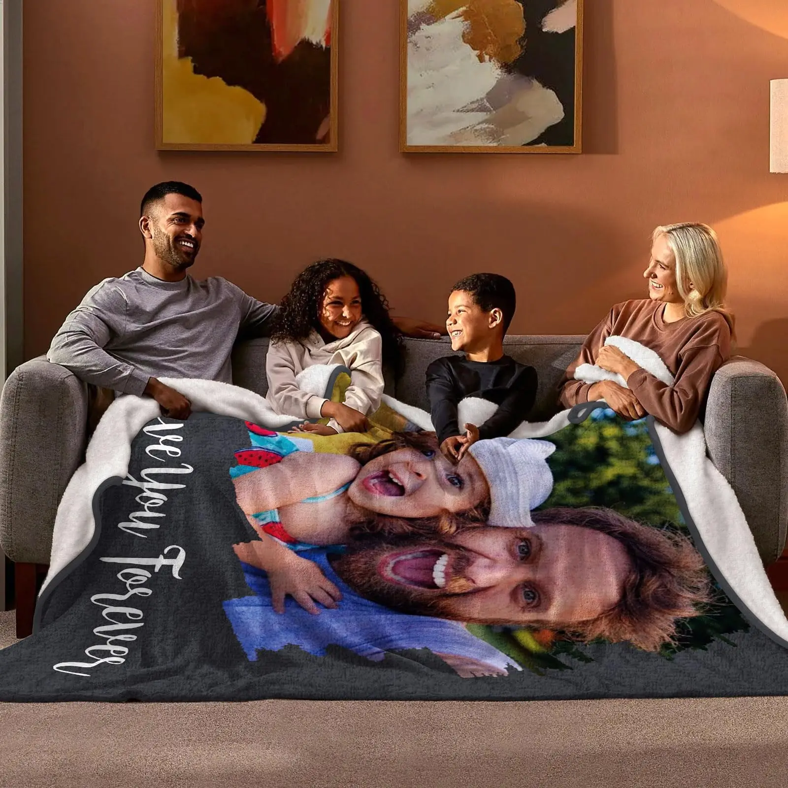 Personalized Mom Dad Photo Blanket as Best Mom Dad Ever Birthday Blankets Gifts from Daughter