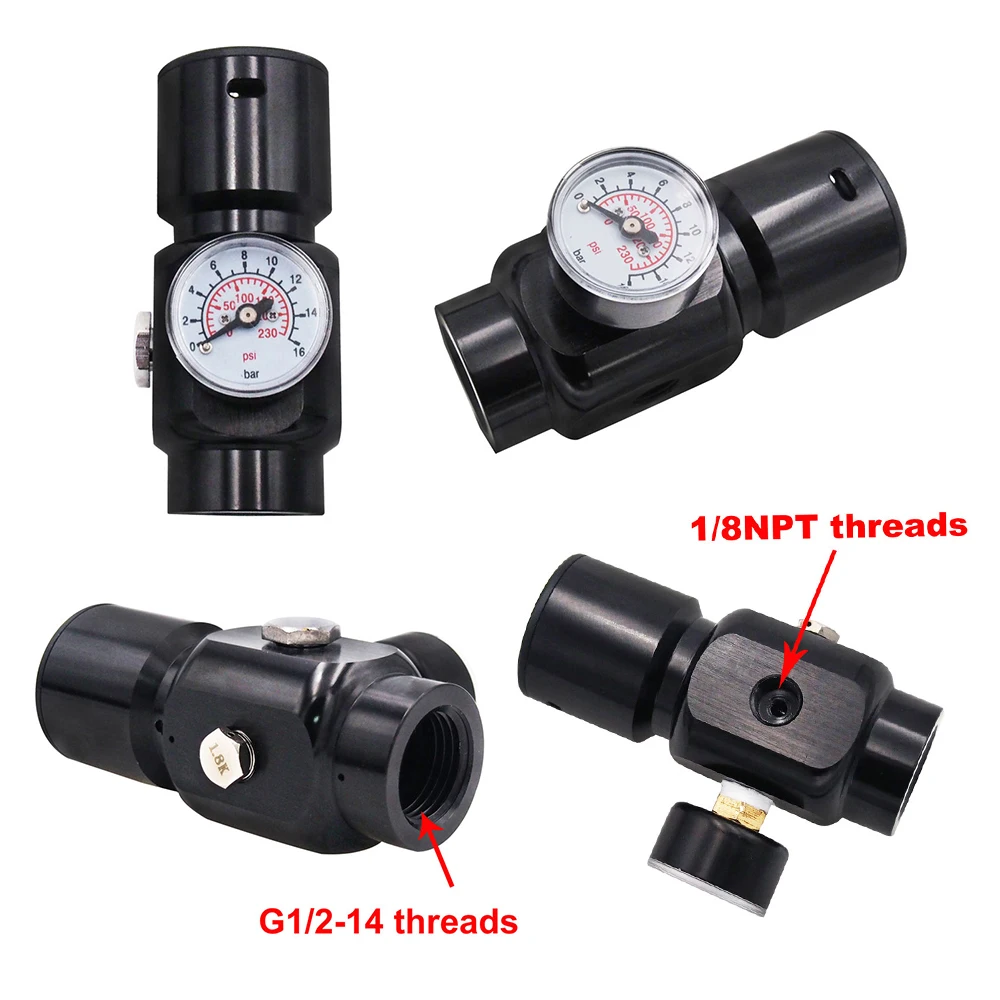 REGULATOR CO2 HPA MINI SFR (SUPER FAST REFRESH) z wejściem G1/2-14 1500 PSI Wyjście 0-130 PSI do pneumatycznych narzędzi pneumatycznych