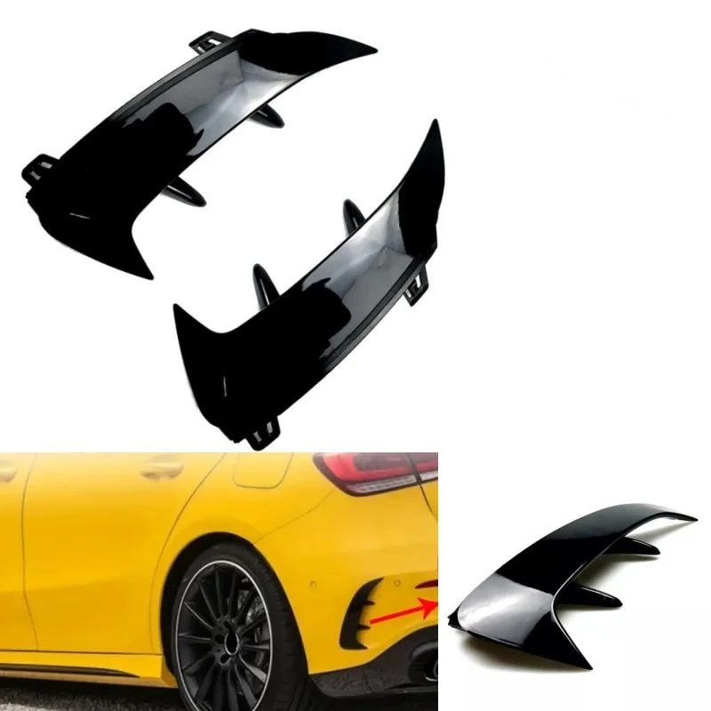 

2Pcs Automobiles Accessories For Mercedes A-Class W177 A200 Rear Bumper Spoiler Canard Air Side Vent Set Car Exterior Part