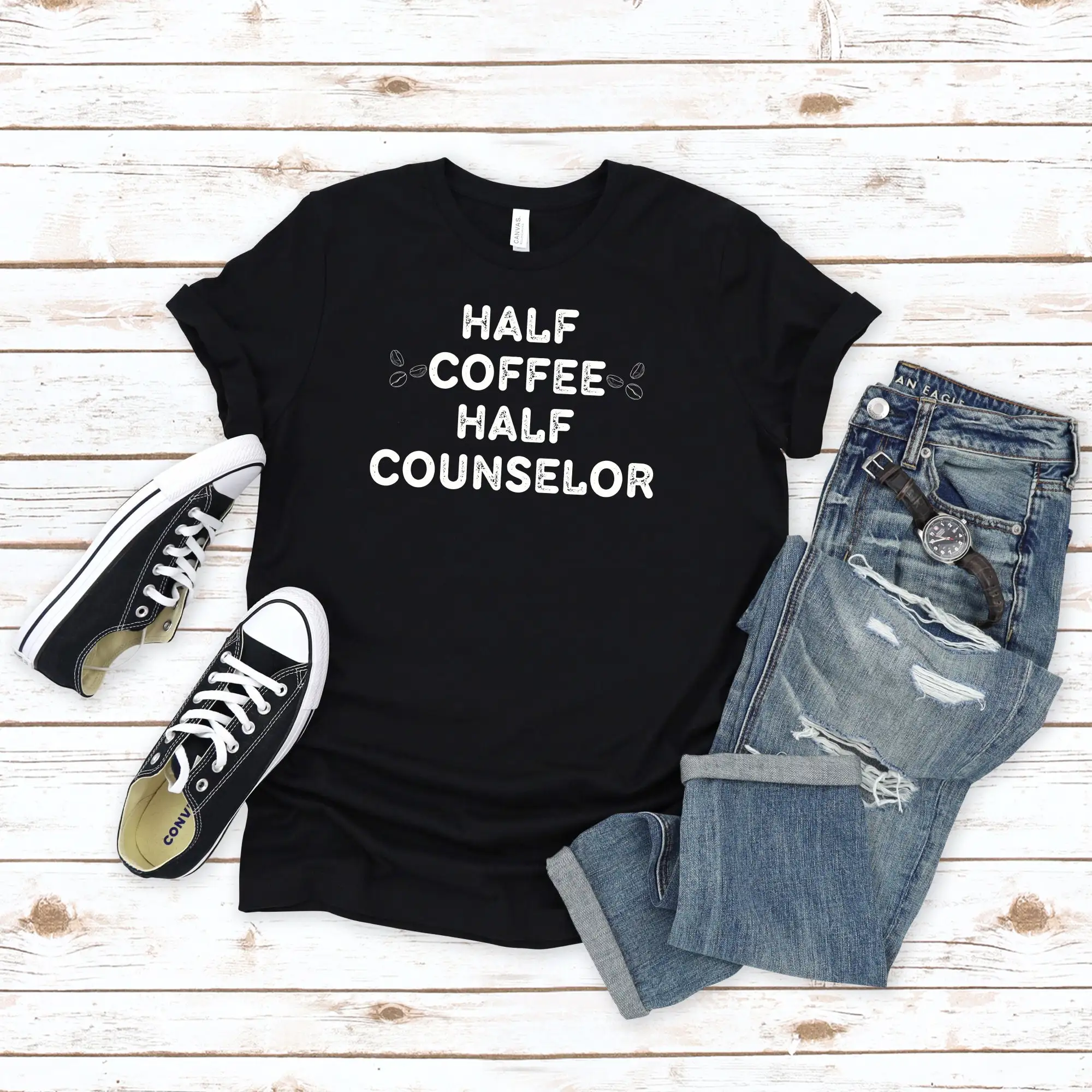 Counselor T Shirt Coffee Half For School Guidance