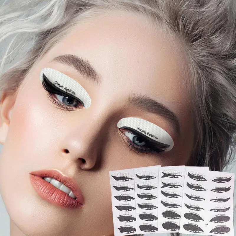 4/12pcs Eyeliner Stencils Winged Eyeliner Stencil Models Template Shaping Tools Eyeshadow  Stencils Stickers Set eye Makeup Tool