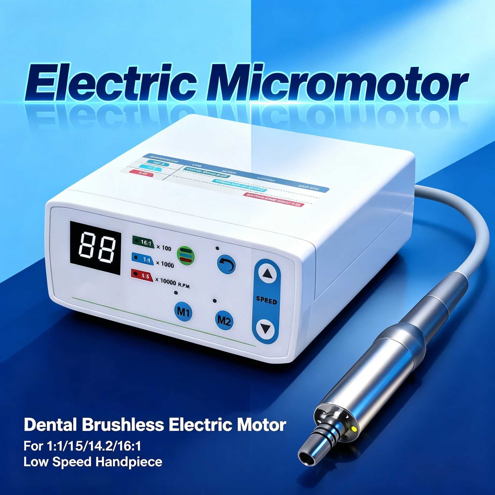 SYJH Dental Electric LED Brushless Micro Motor Internal Water Spray 1:1/1:5/1:4.2/16:1 Fiber Optic Low Speed Dentist Handpiece