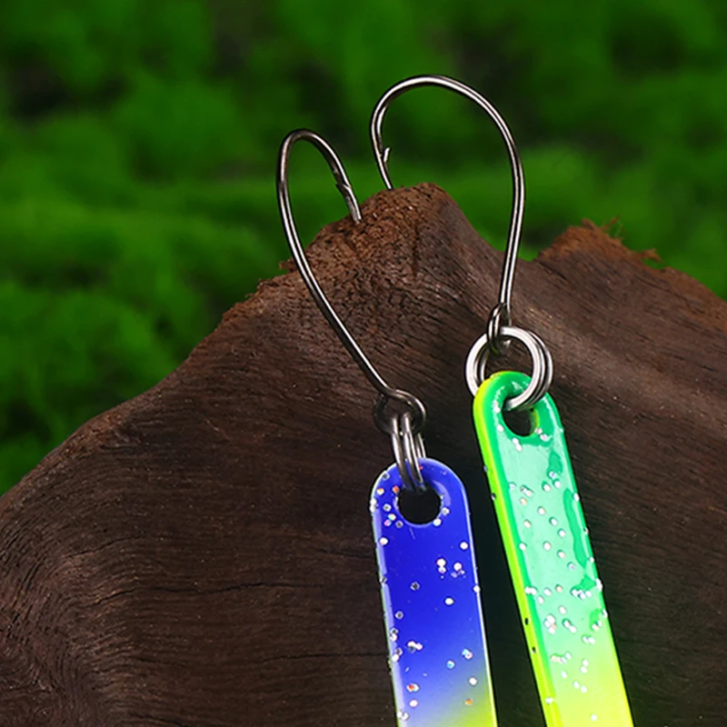 WEIHE-ملعقة صيد معدنية نحاسية صناعية ، خطاف مفرد ، على شكل ملون ، 6 ألوان ، من 3g ، 4g