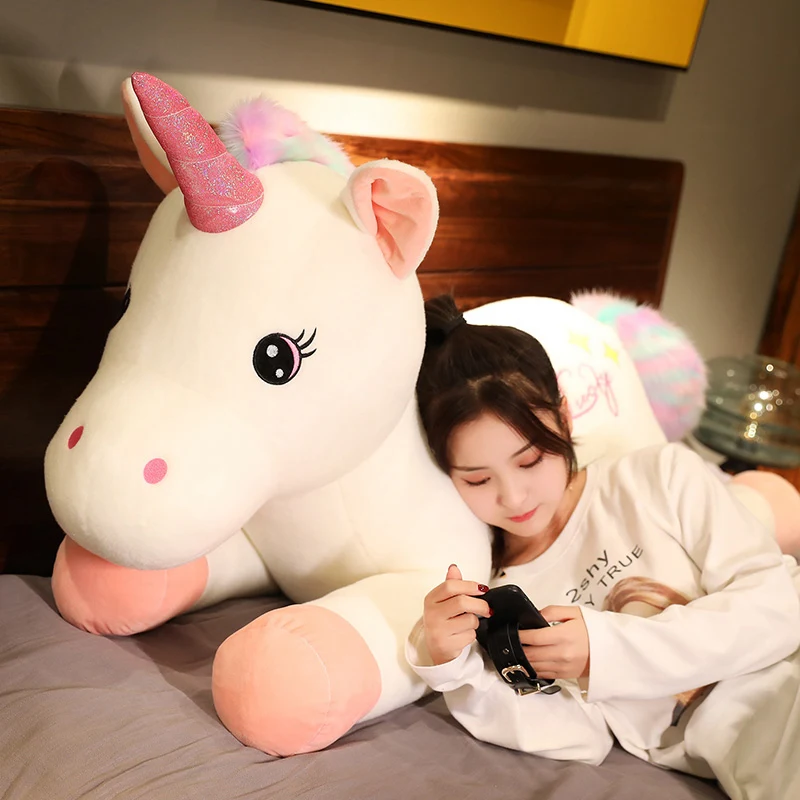 3 Styles Soft Comfy Lie Prone Unicorn Plush Throw Pillow Soothing Delicate Touching Sleeping Pillow Kawaii Home Decor Nice Gift