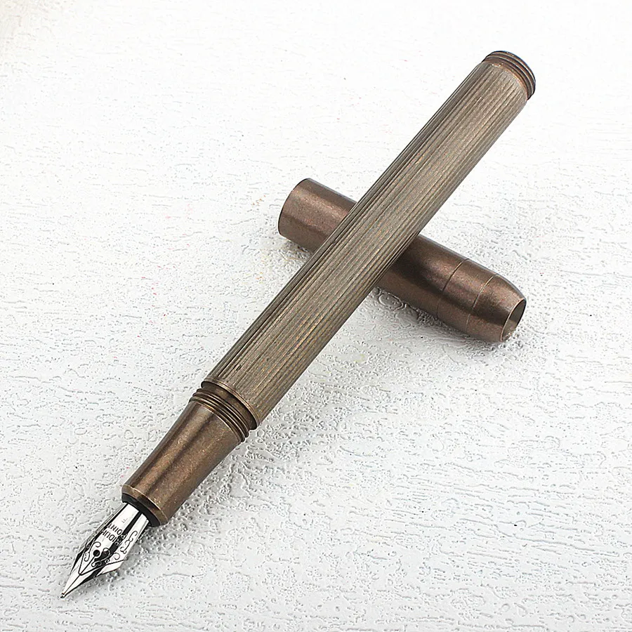 Luxury Retro Bronze Fountain Pen Office Business Writing Art Calligraphy Ink Pens 0.5mm School Student Stationery Gifts