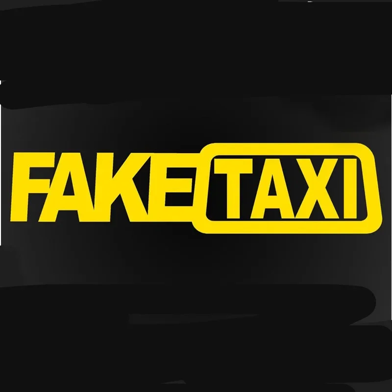 15cm FAKE TAXI Car Decal Emblem Self Adhesive Vinyl Decoration Accessories Sticker Personality, Motorcycle Stickers Cute, PVC