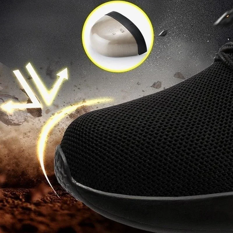 Nowe stalowe buty z palcami Kevlar fibre Safety Shoes męskie i damskie oddychające i wytrzymała stal Toe obuwie robocze moda duża 36-49