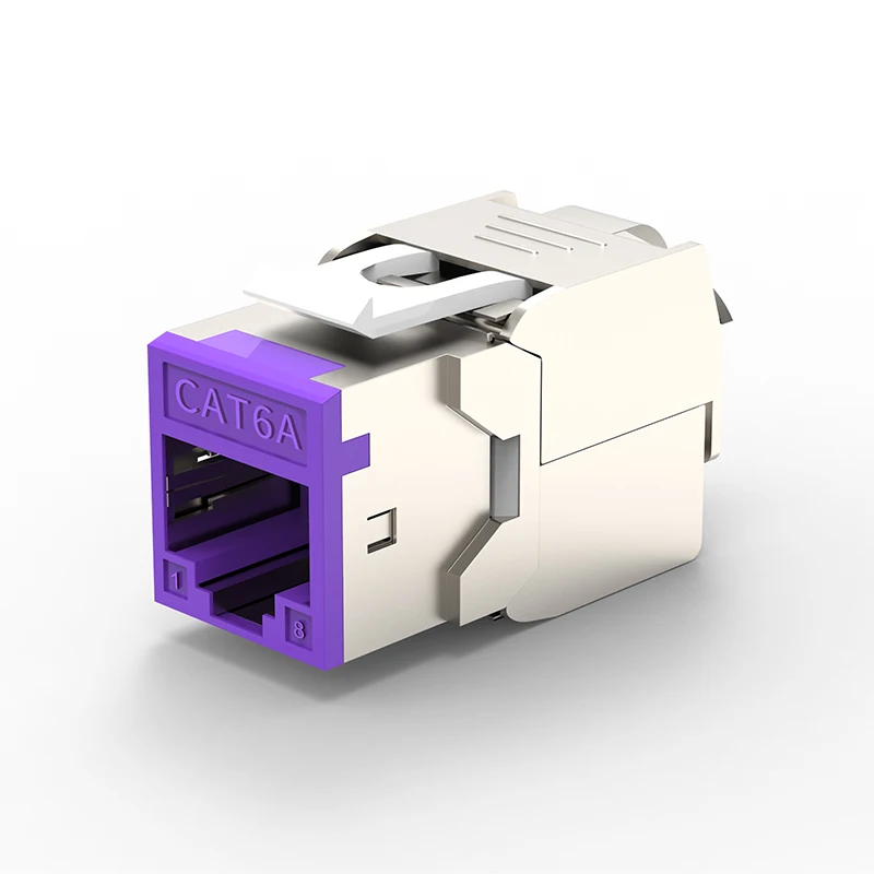 Linkwylan RJ45 Cat6 Cat6A STP Colored Keystone Jack With Multi-Colors Identification Shielded Tool-free Connection