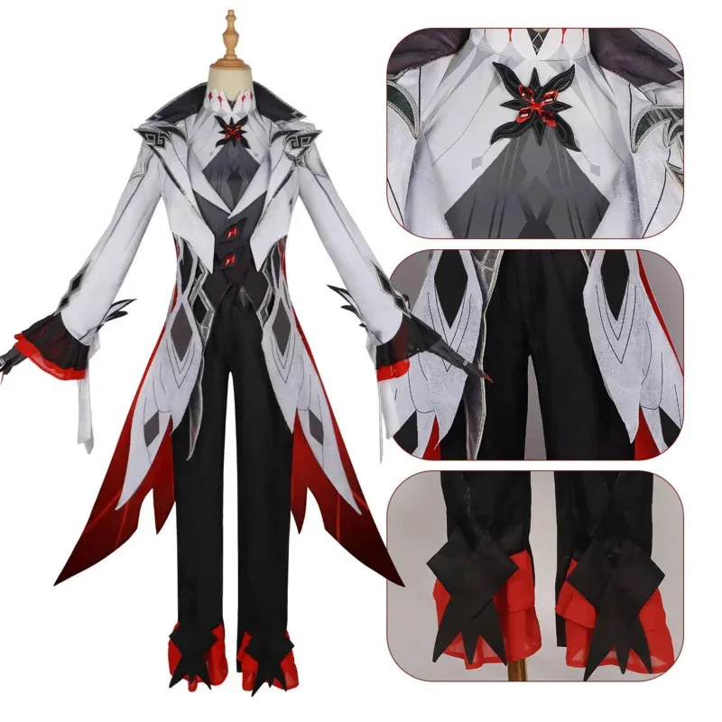 Nuovo Arlecchino Costume Cosplay Parrucche Genshin Impact Fatui Il Fante Arlecchino Uniforme Undici Fatui Harbingers Costume Outfit