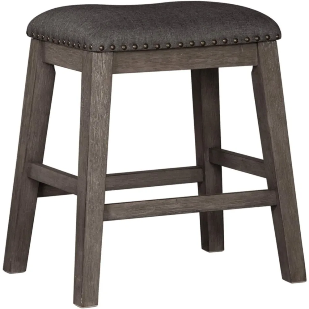 Rokane Modern Farmhouse 24" Counter Height Upholstered Barstool, 2 Count, Light Brown