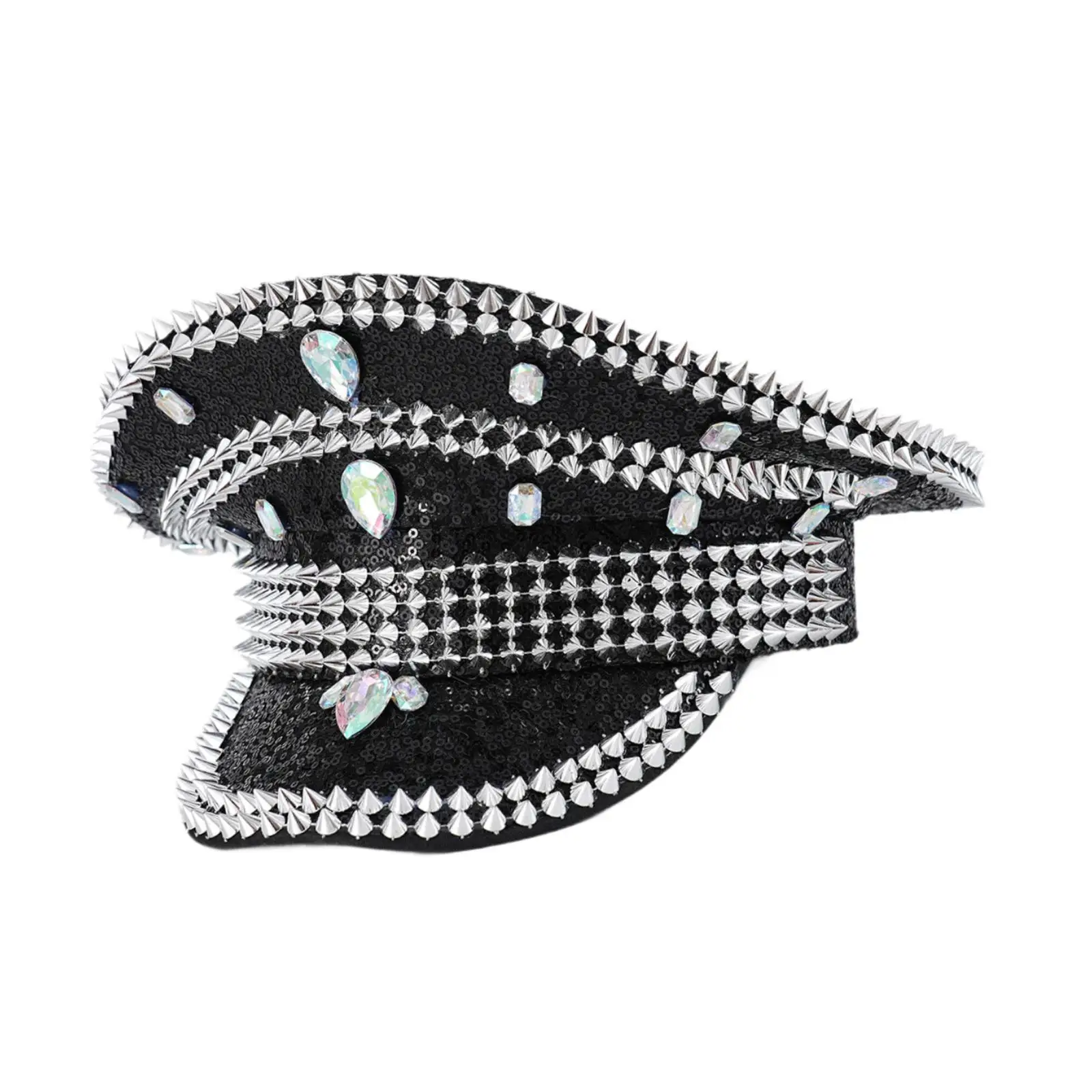 قبعة مهرجان الموسيقى أغطية الرأس القوطية الترتر لأداء مرحلة الكرنفال