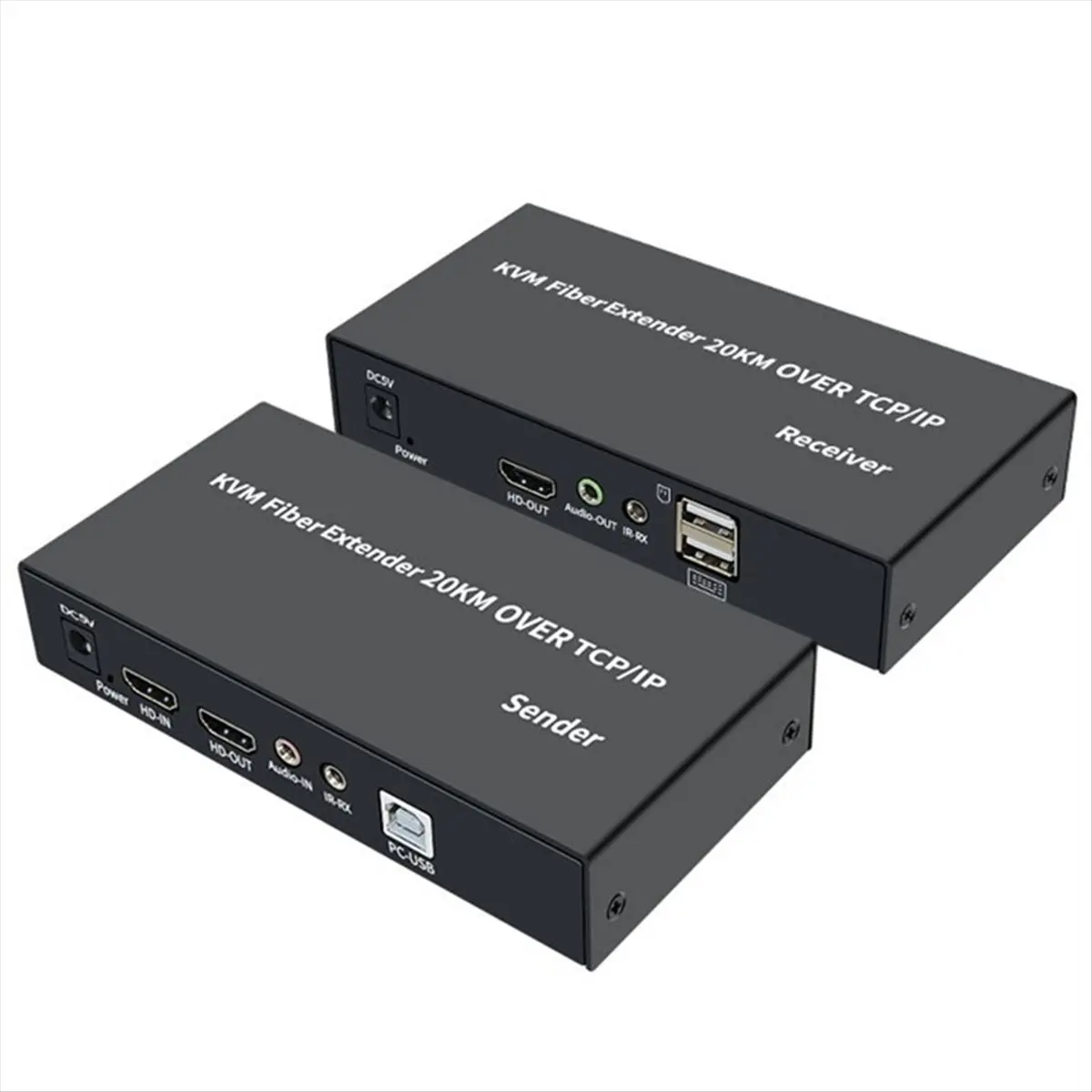 ABAN 20Km IP -Compatible Fiber KVM Extender over Sing SC Fiber Cable 1080P USB KVM Fiber Optical Transceiver EU Plug